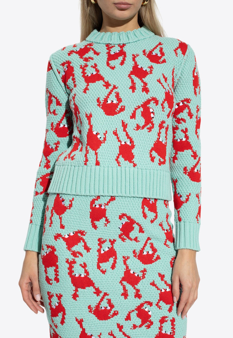 Jacquard Crabs Wool Jumper