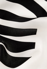 Logo Print Silk Scarf
