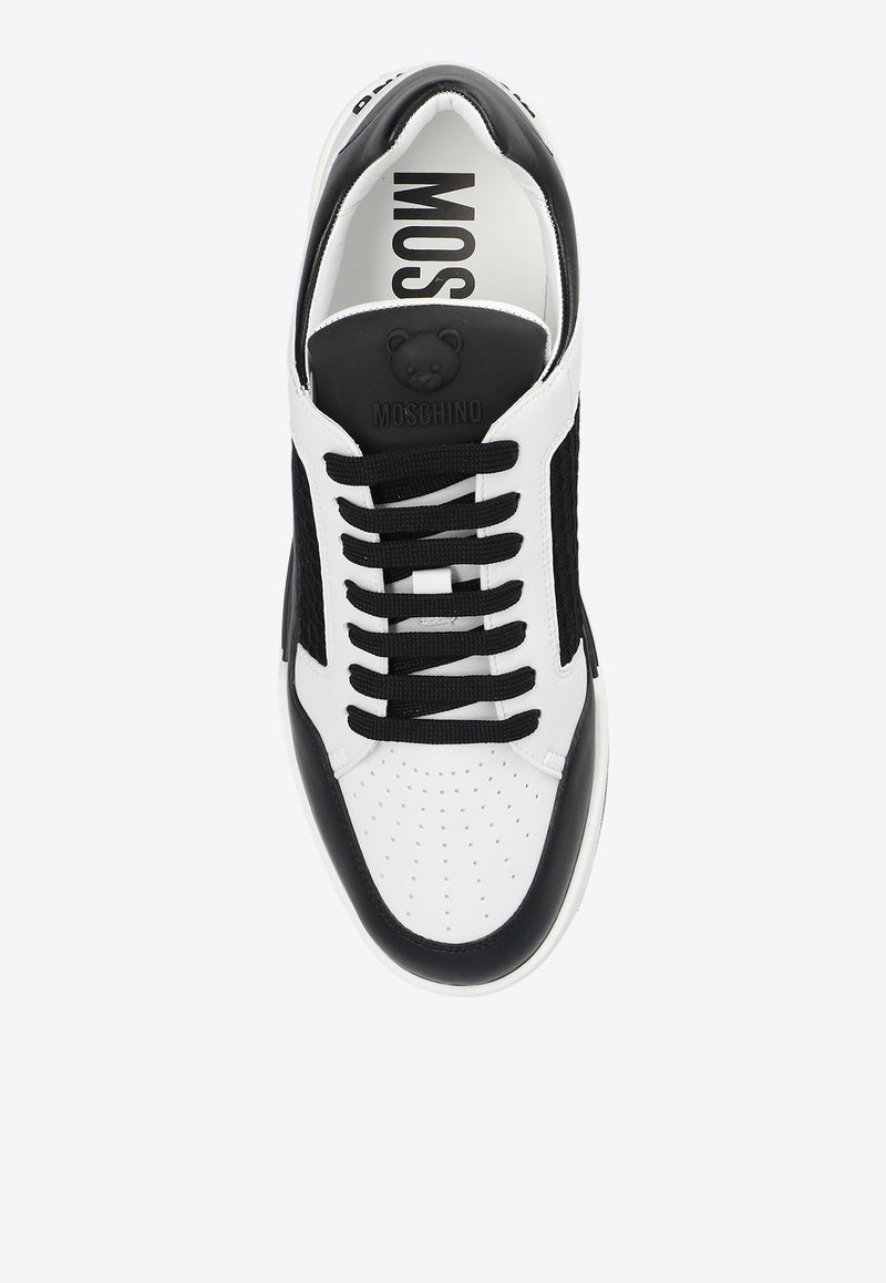 Logo Paneled Leather Sneakers