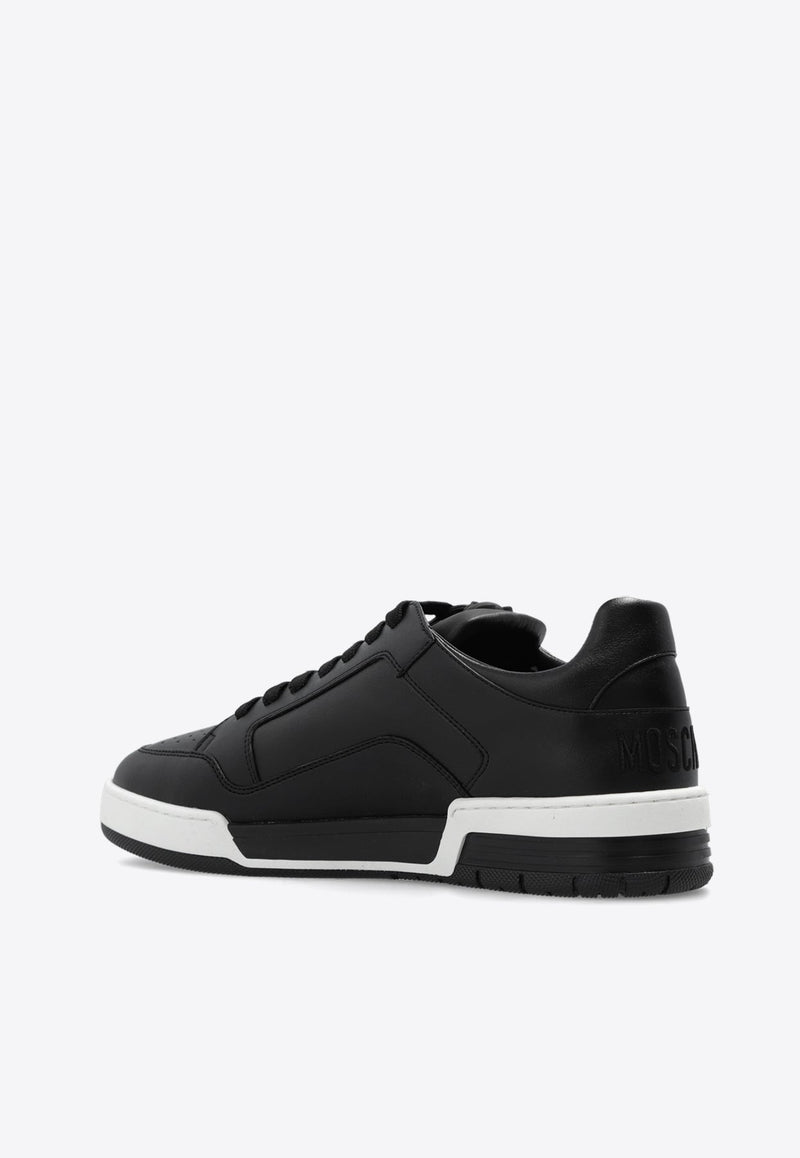 Faux Leather Low-Top Sneakers