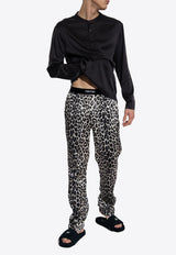 Leopard Print Silk Pajama Pants