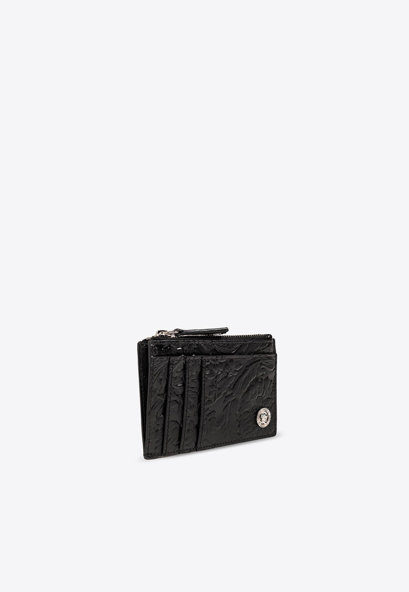 Barocco-Embossed Leather Cardholder