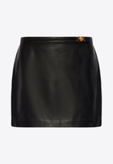 Mini Belted Leather Skirt