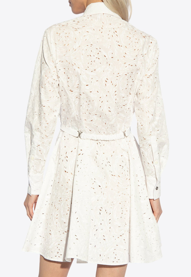 Barocco Openwork Mini Shirt Dress