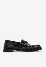 Logo Plaque Leather Loafers