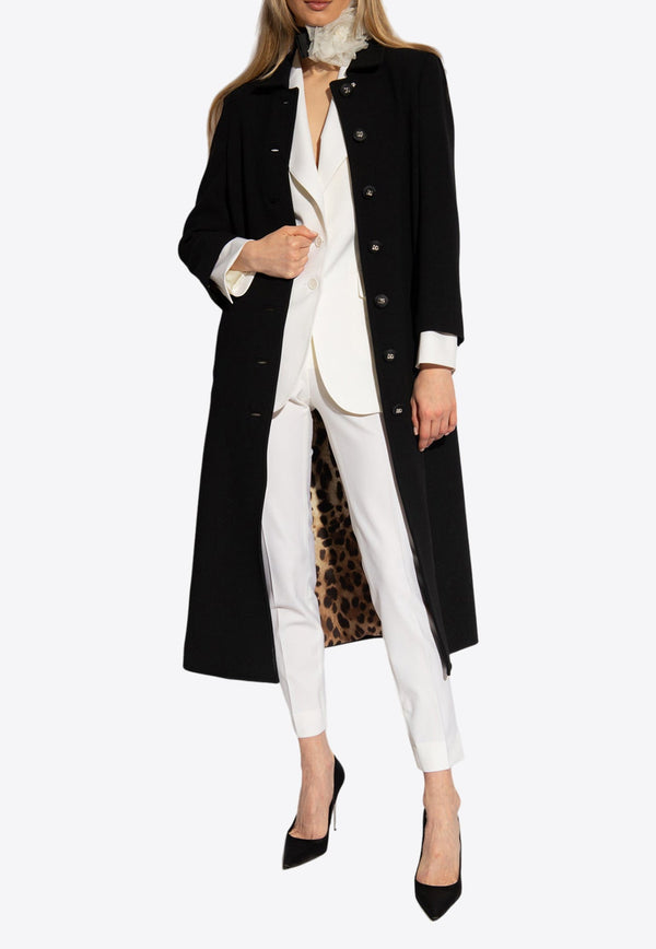 Single-Breasted Long Wool Coat