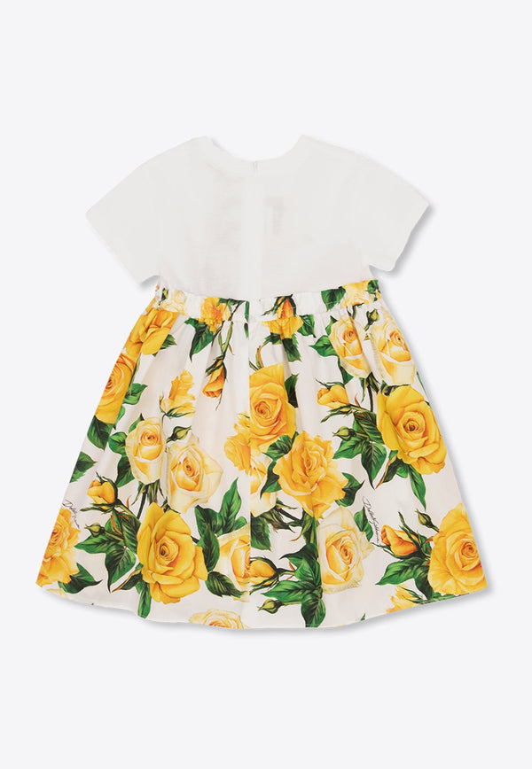 Baby Girls Paneled Logo Floral Dress