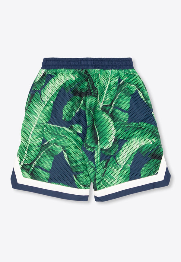 Boys Banana Leaves Mesh Shorts