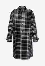 Single-Breasted Checked Coat