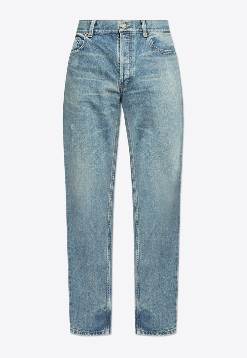 Low-Rise Distressed Jeans