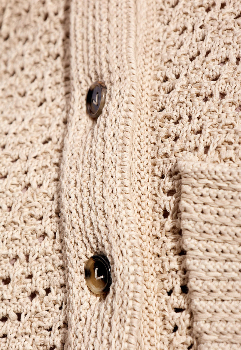 Crochet Knit Shirt Sweater