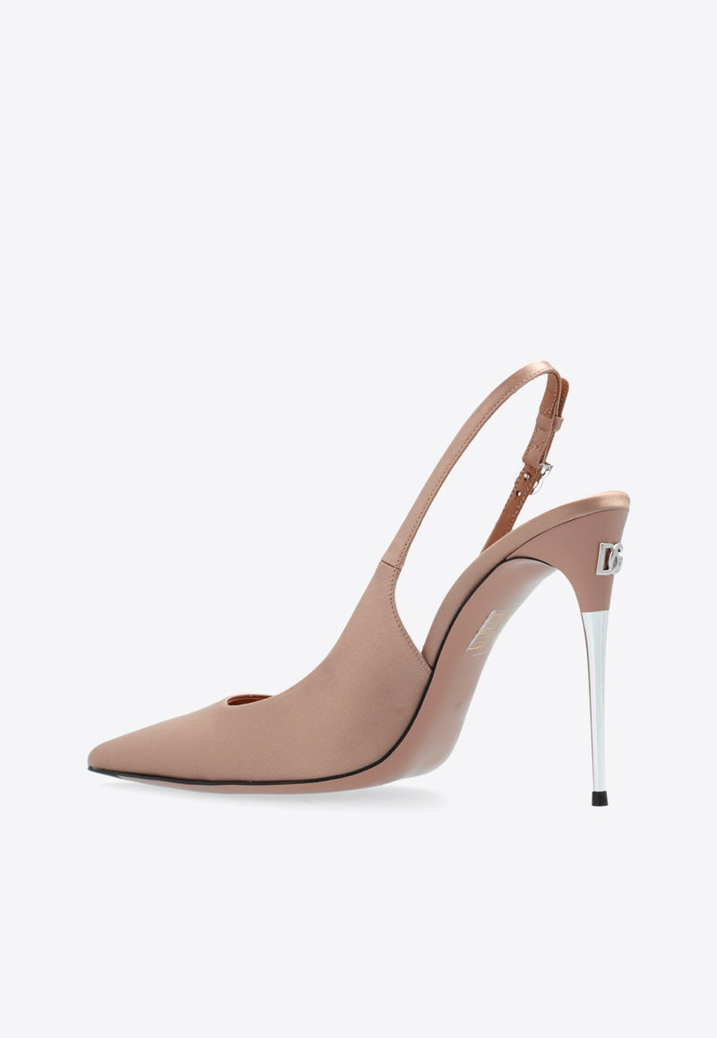 Lollo 105 Slingback Satin Pumps