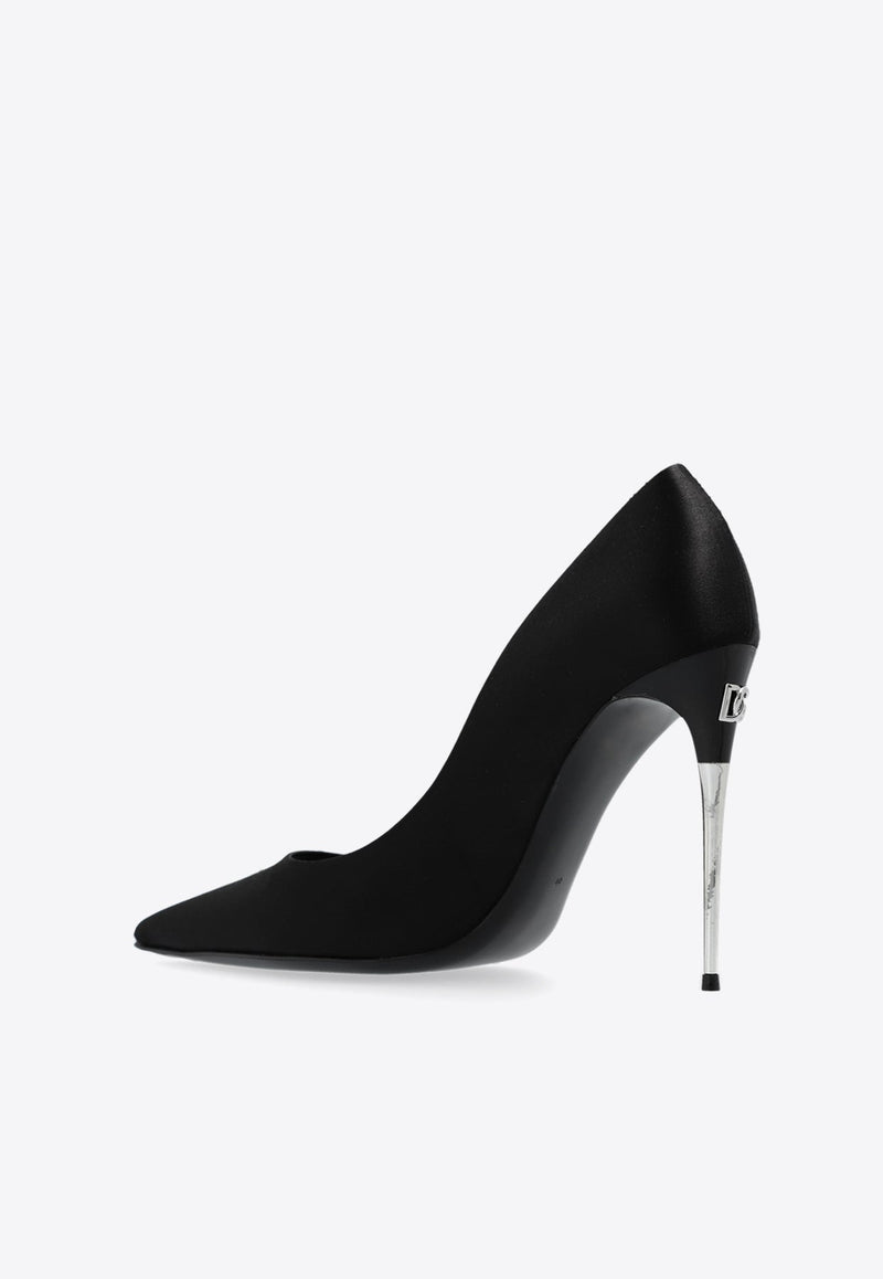 Lollo 105 Pointed Satin Pumps