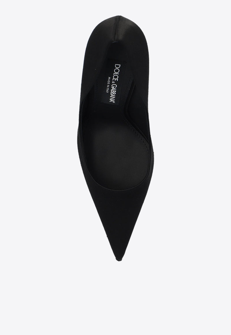 Lollo 105 Pointed Satin Pumps