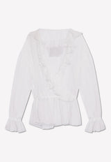 Semi-Sheer Ruffled Silk Blouse