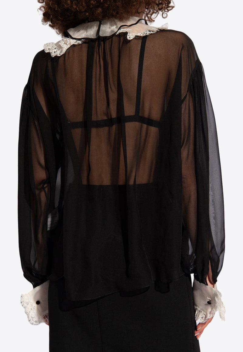 Long-Sleeved Chiffon Shirt