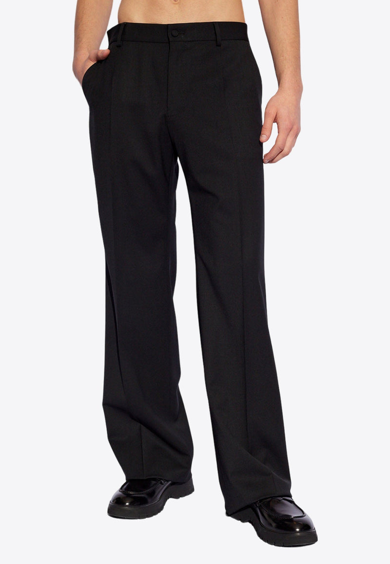 Wool Pleat-Front Pants