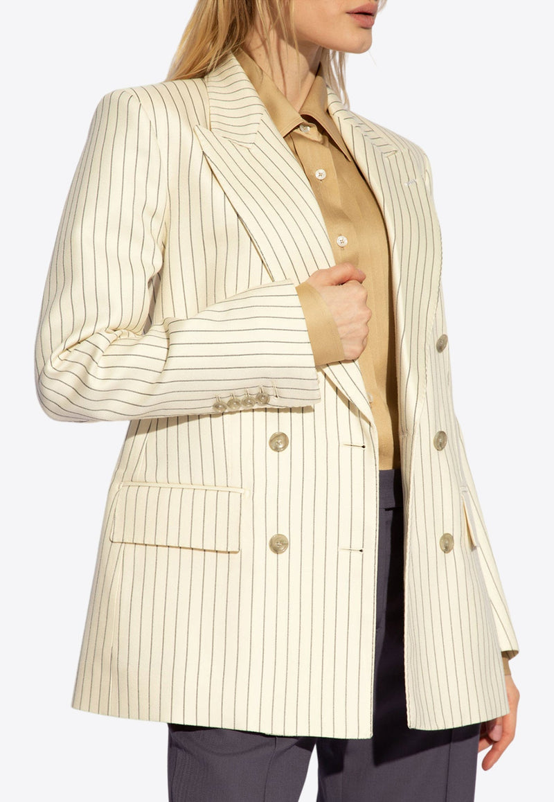 Double-Breasted Striped Blazer