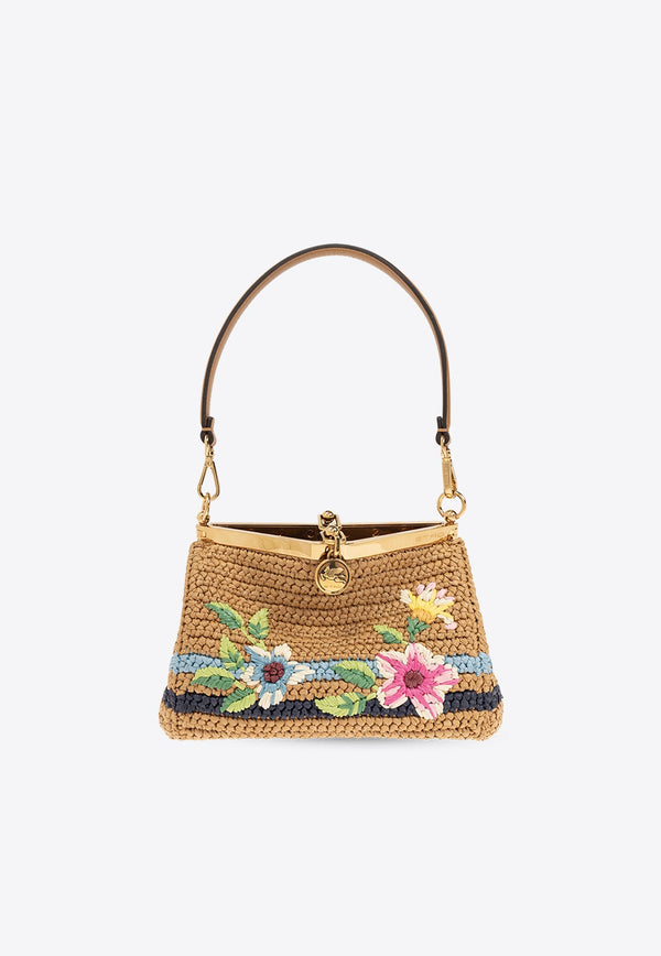 Mini Vela Raffia Shoulder Bag