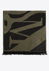 Logo Print Wool Scarf