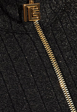 Lurex Knit Zip Mini Dress