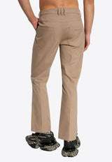 Pleat-Front Flared Pants