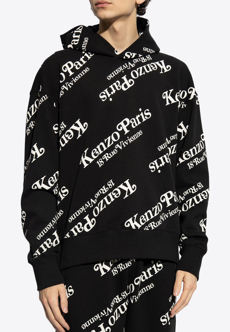 Oversized Logo Print Hooded Sweatshirt