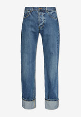 Logo Patch Straight-Leg Jeans