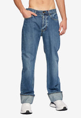 Logo Patch Straight-Leg Jeans