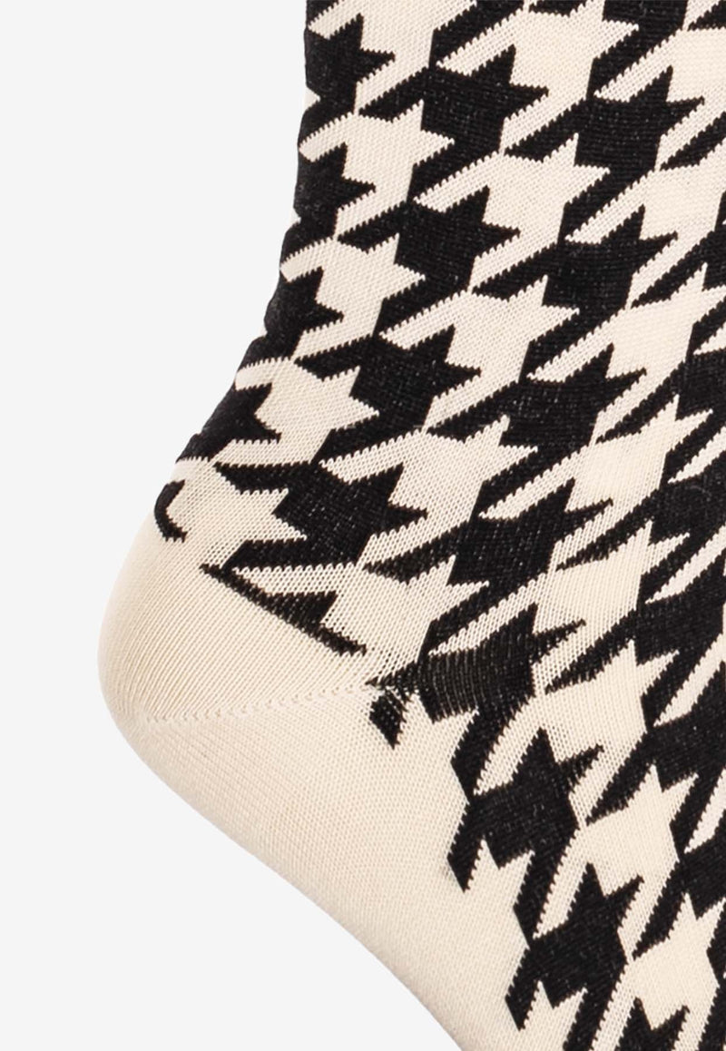 Houndstooth Jacquard Pattern Tights