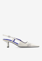 Chisel 50 Perforated Leather Slingback Pumps