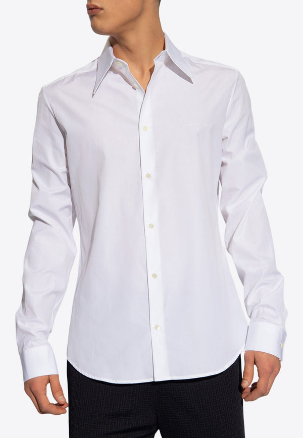 Logo Embroidered Poplin Shirt