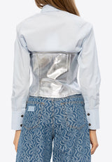 Foil Denim Corsage Top