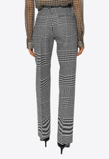 Houndstooth Check Wool Pants