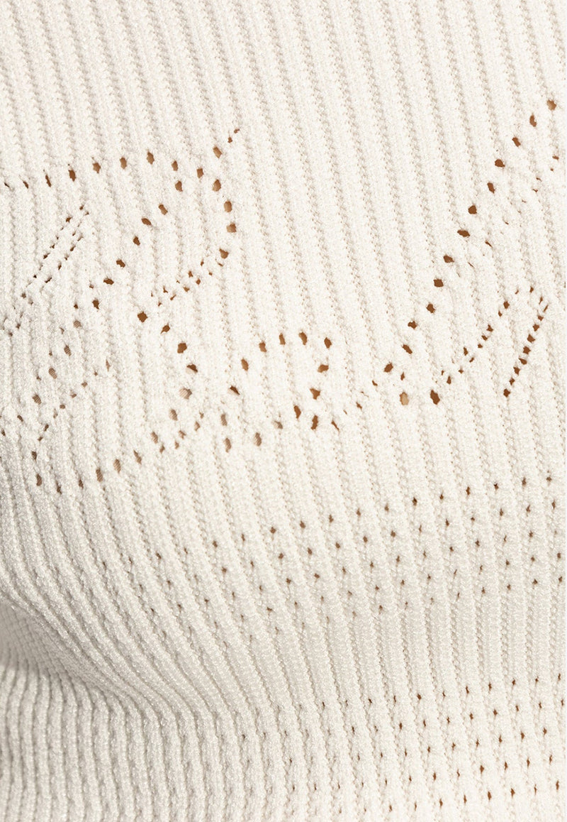 Perforated Logo Ribbed Sweater