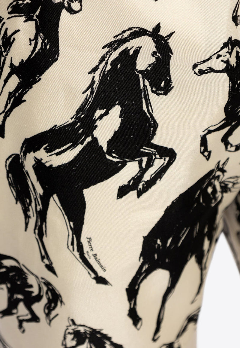 Horse-Print Pajama Pants