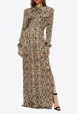 Python Print Maxi Shirt Dress