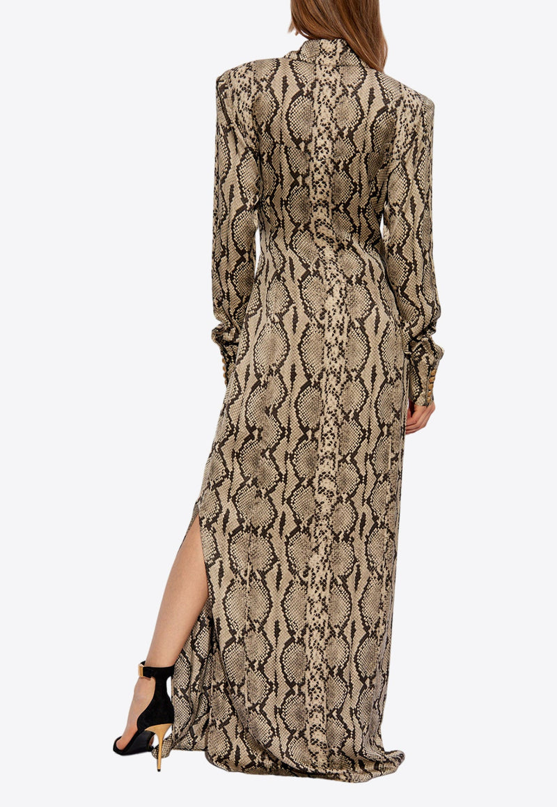 Python Print Maxi Shirt Dress