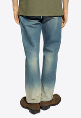 Straight-Leg Faded Jeans