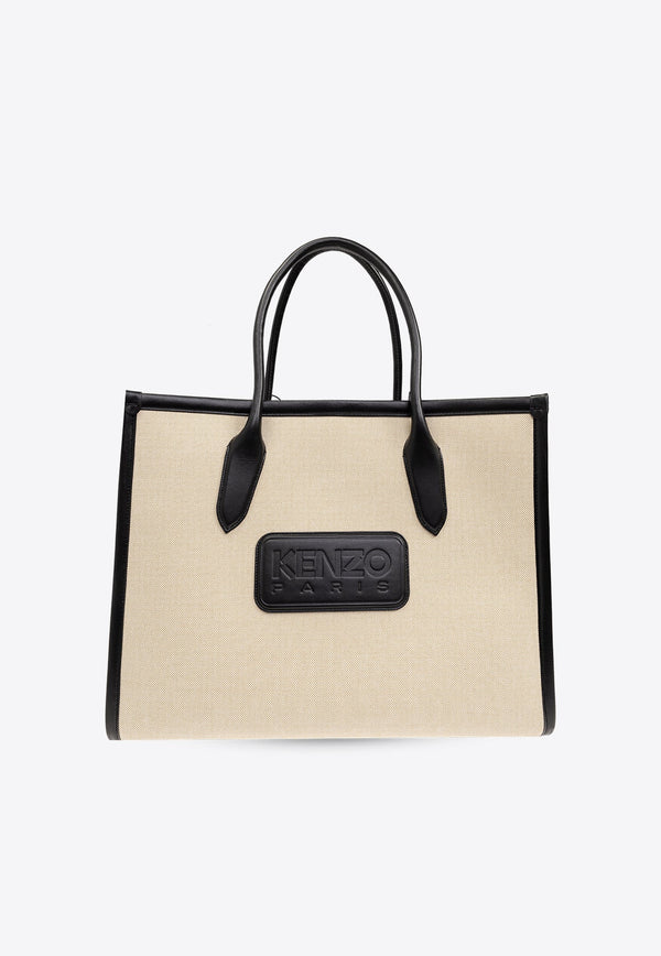 Large Kenzo 18 Logo Patch Tote Bag