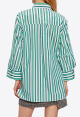 Logo Embroidered Striped Shirt