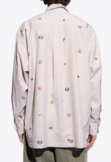 Fruit Stickers Oversized Stripe Shirt