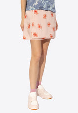 Rose Print Mini Wrap Skirt