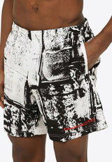 Abstract Print Swim Shorts