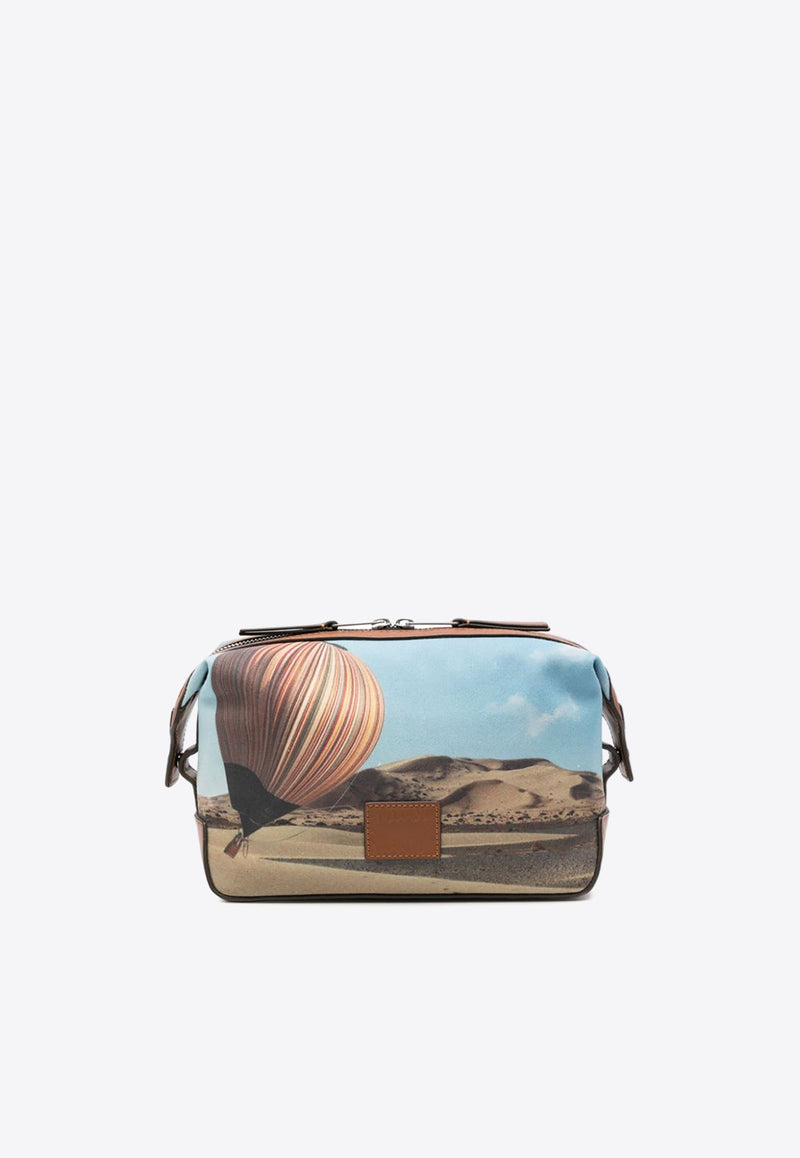 Signature Stripe Balloon Print Pouch Bag