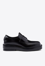 Triangle Patch Leather Loafers