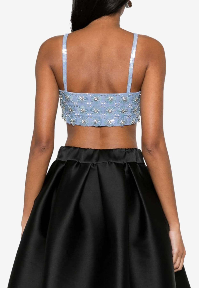 Ginny Crystal Embellished Cropped Top