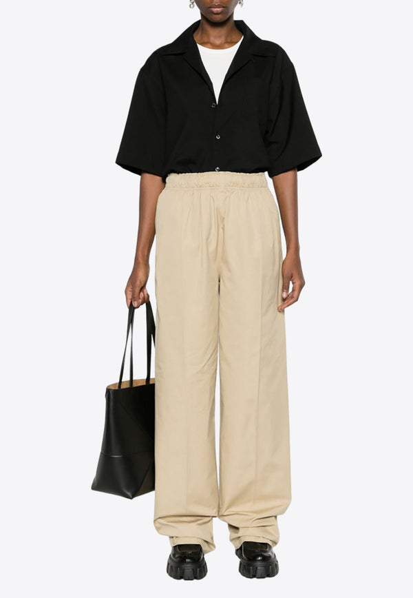 Logo Plaque Wide-Leg Pants