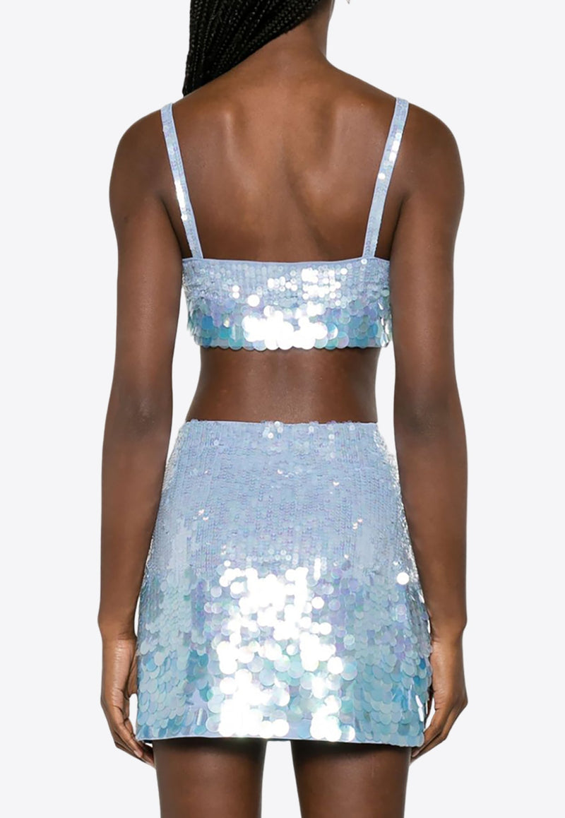 Iridescent Sequins Cropped Top