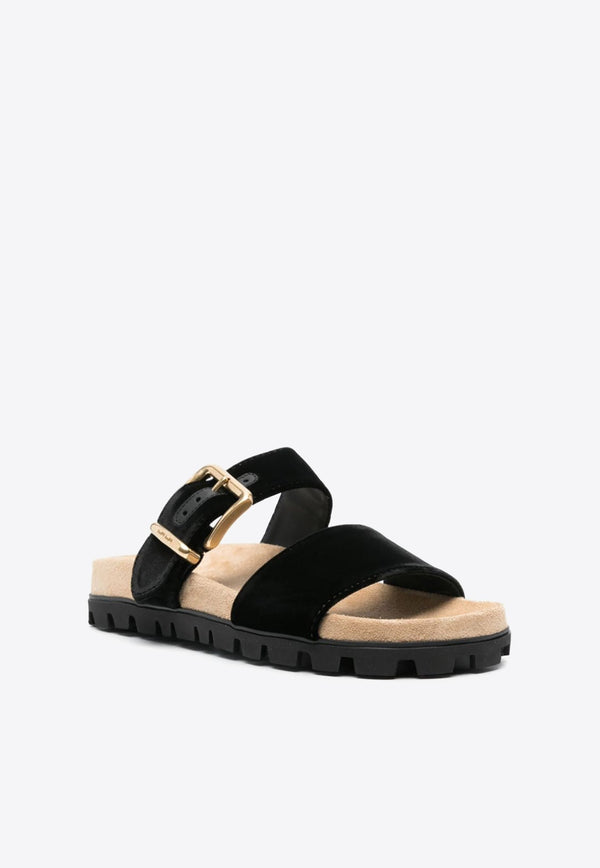 Suede Buckle Sandals